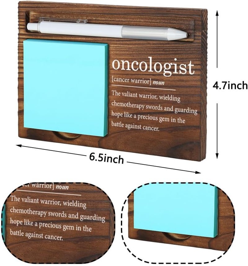 VYNWPDFLI Oncologist Gift – Cancer Care Hero Appreciation, Medical Office Decor, Engraved Desk Organizer, Wooden Sticky Note Holder,LQQ87 - Image 5